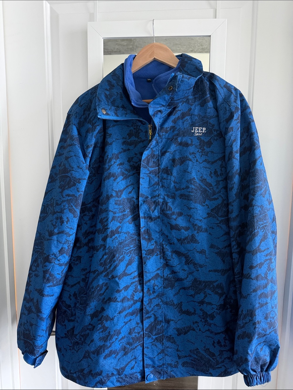 Men's Blue Full-Zip Lightweight Fleece Jacket - jeep